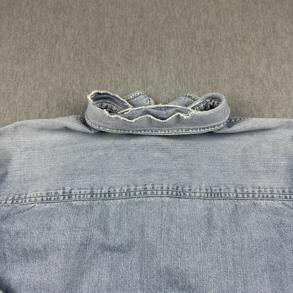 Vintage Levis Shirt Men 2XL XXL Blue Denim Metal Button Up Cotton  Western Rodeo